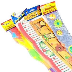 Vintage NOS Classroom Bulletin Board Borders Lot of 4 TREND CTP Holiday Groovy